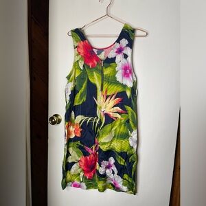 Floral Sleeveless Silk Dress